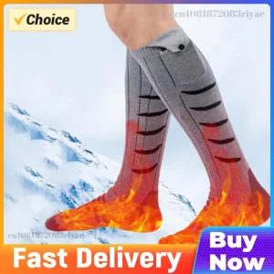 Electric Heated Socks Cold-Proof Electric Heating Socks Fast Heating Warm Winter Socks Washable for Cycling Camping Skating