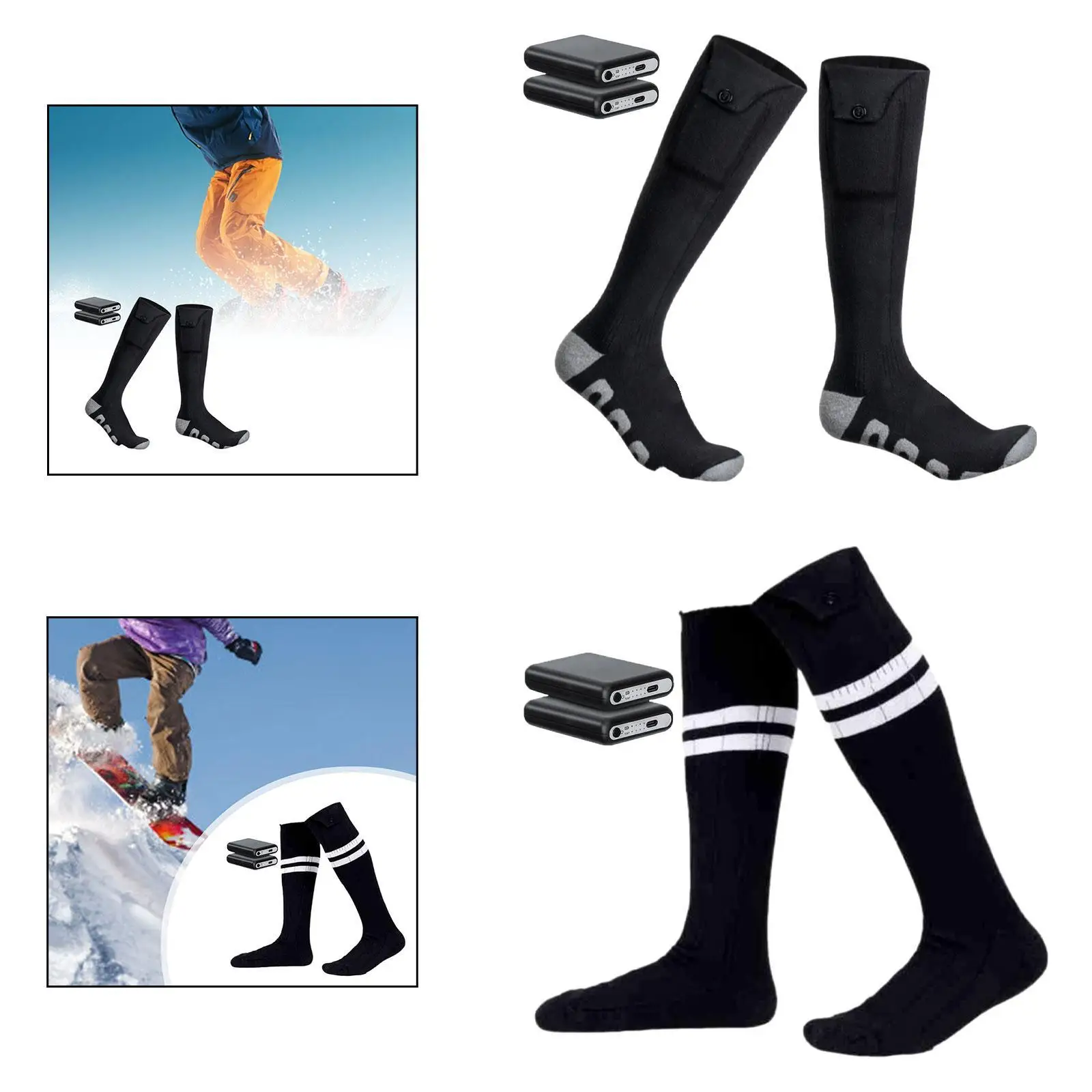 Electric Heated Socks Heating Socks Long Tube Socks Thermal Socks for - Image 3