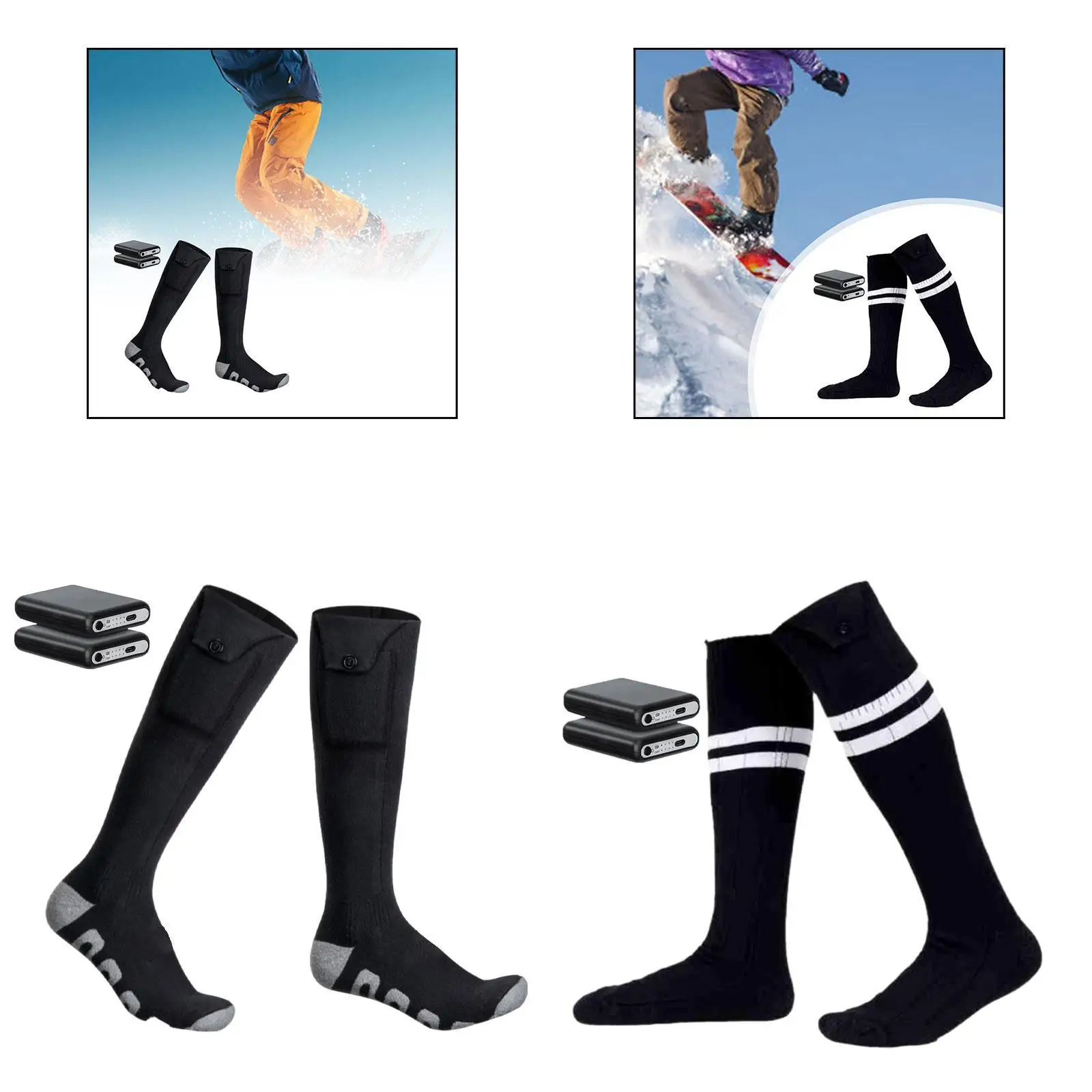 Electric Heated Socks Heating Socks Long Tube Socks Thermal Socks for - Image 4