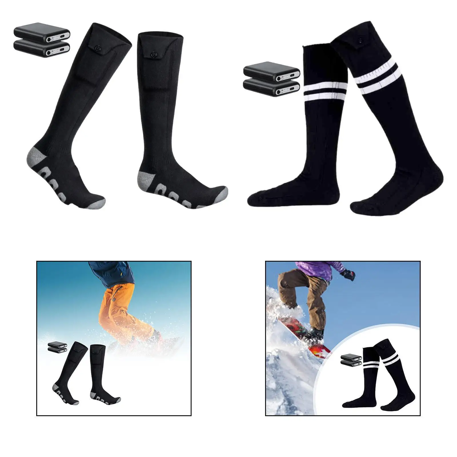 Electric Heated Socks Heating Socks Long Tube Socks Thermal Socks for - Image 5