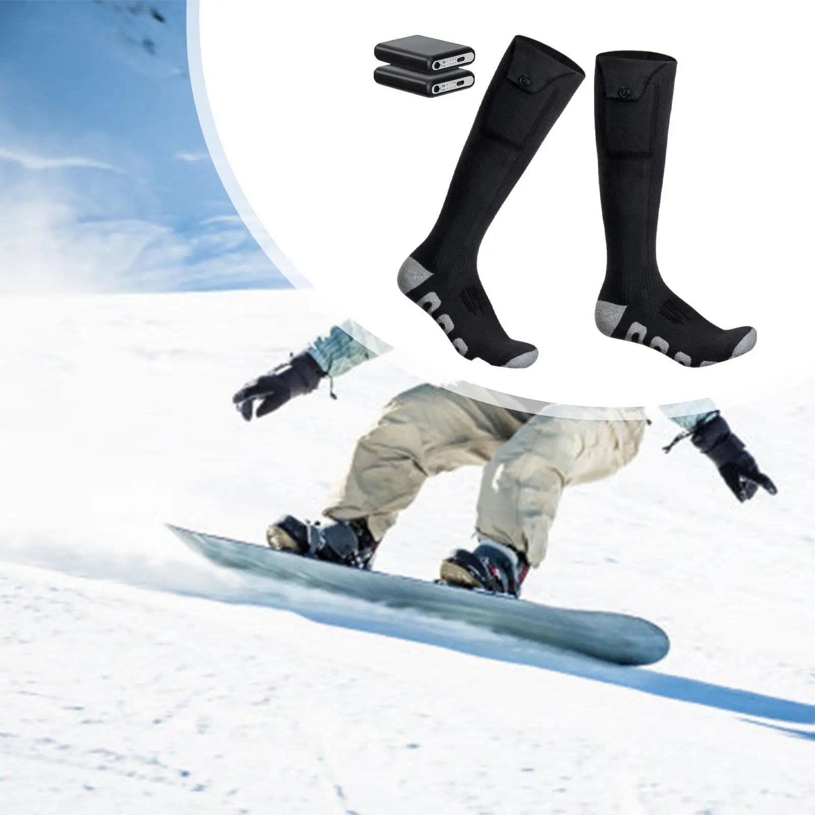 Electric Heated Socks Heating Socks Long Tube Socks Thermal Socks for - Image 6