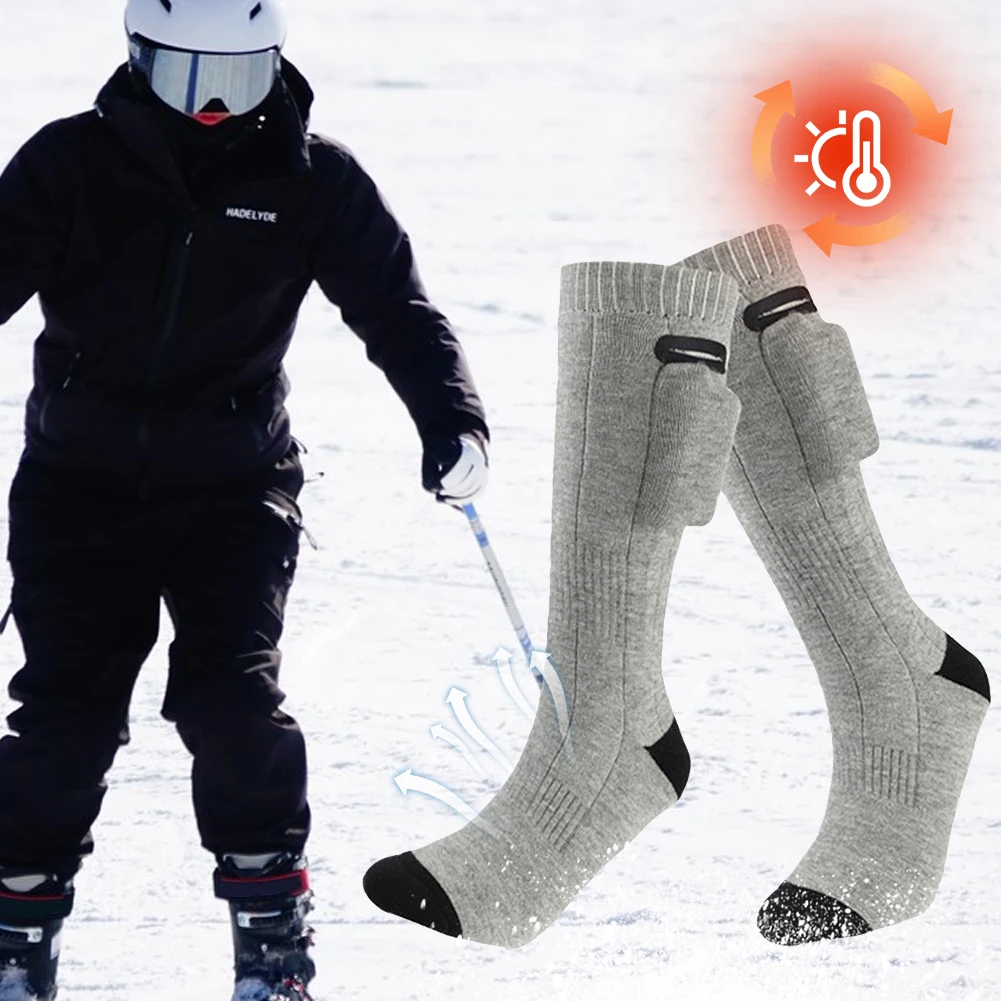 Electric Heated Socks Washable Winter Thermal Socks Outdoor Skiing Foot Warmer for Men and Women - Image 3