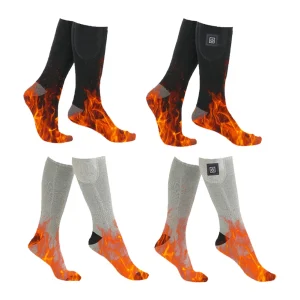 Electric Heating Socks 3 Level Temperature Skiing Sock Cold-Proof Winter Warm Thermal Socks Washable for Cycling Camping Skating