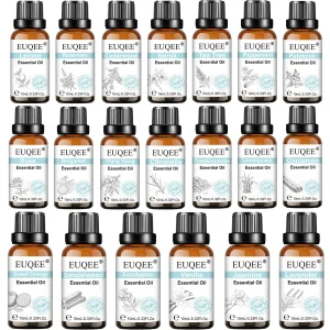 Euqee Essential Oil 10ml Pure Vanilla Extract Aromatherapy Oils Cinnamon Bergamot Cedarwood Lemon Lavender Tea Tree Fragrance
