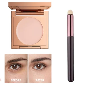 Eye Concealer Corrector With Brush Moisturizing Natural Foundation Long Lasting Waterproof Cover Dark Circles Under Eye Makeup
