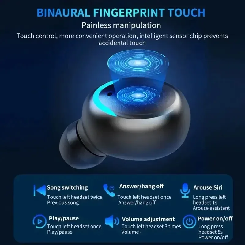 F9 5C Wireless Bluetooth Headphones Tws Waterproof Earbuds Earphones Digital Display Heaset Large Capacity Charging Case - Image 5