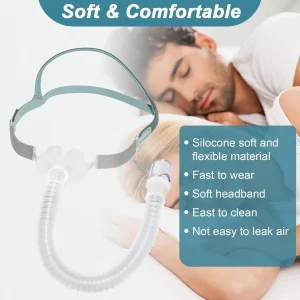 FHC P40 CPAP Nasal Pillow Mask 3-in-1 S/M/L Silicone Cushions for CPAP/BIPAP Device Snoring & Apnea Therapy Sleep Aid