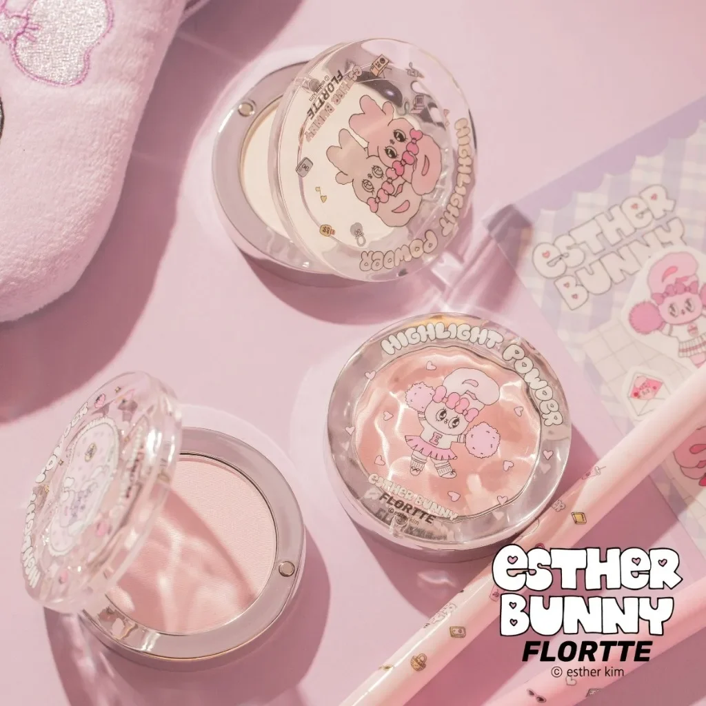 FLORTTE Esther Bunny Single-Colour Highlighter Powder Matte Brighten Contour Palette Face Makeup Cosmetics - Image 2