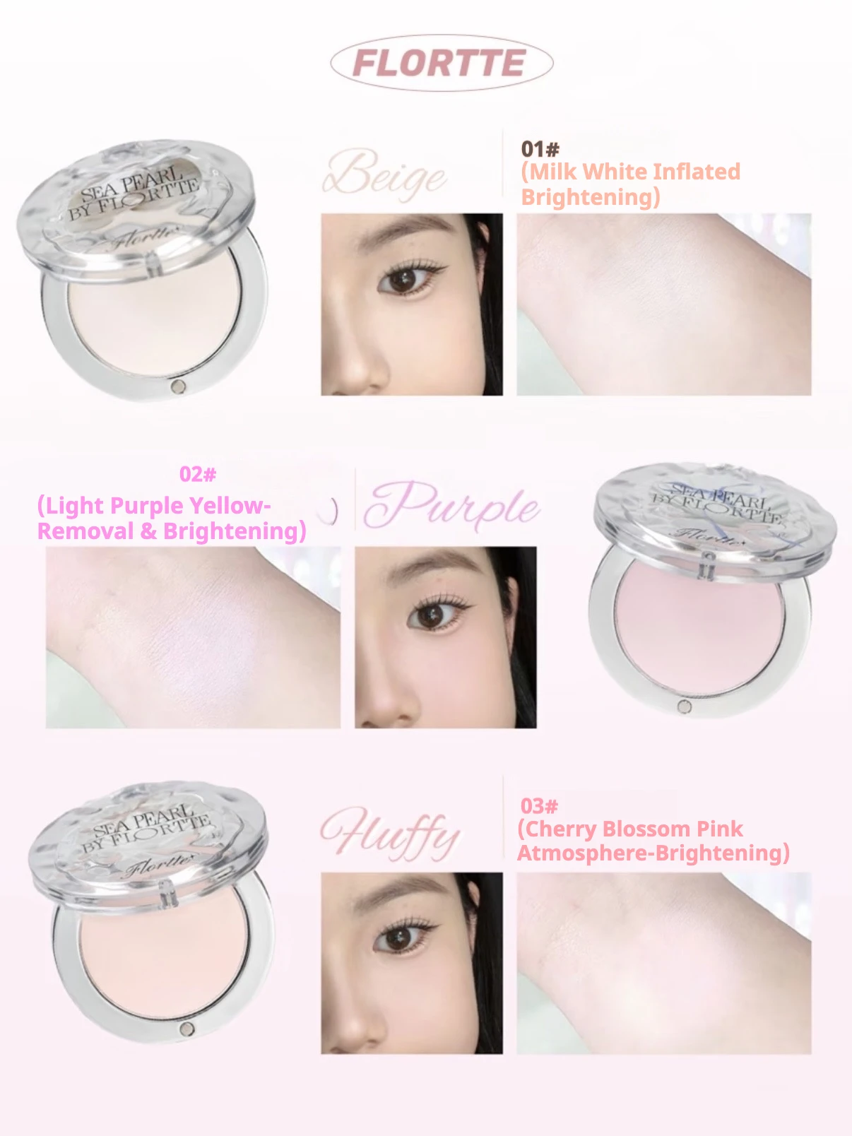 FLORTTE Single Color Highlight Matte Powder Highlighter Natural Brightening Face Contour Blush Longlasting Makeup Cosmetics - Image 4