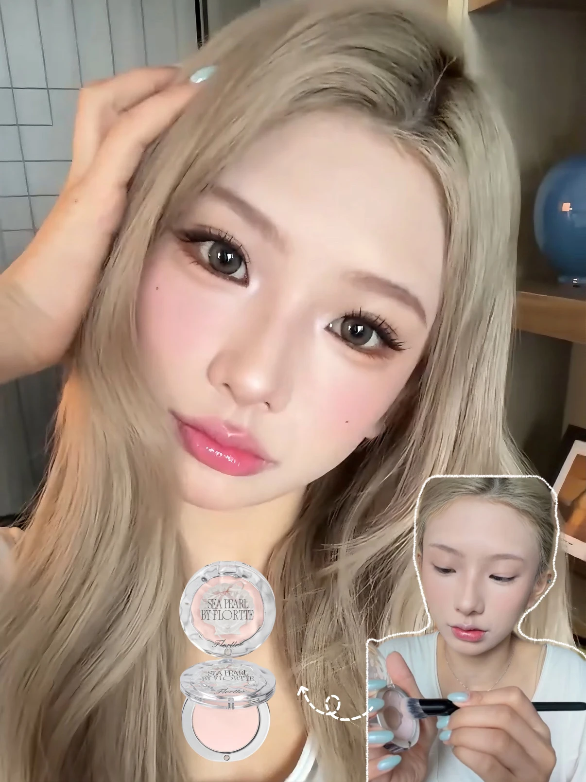 FLORTTE Single Color Highlight Matte Powder Highlighter Natural Brightening Face Contour Blush Longlasting Makeup Cosmetics