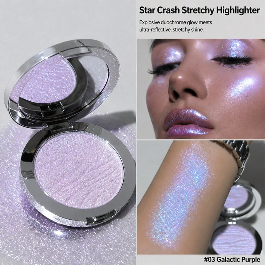 Faiccia Elf Glow Highlighter Powder Talc-Free Shimmery Finish Multi Pastel Shades Long Lasting Brightening Face Makeup