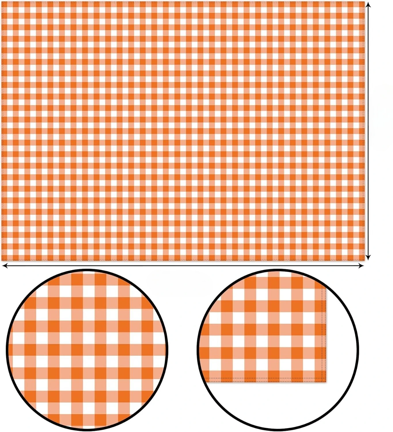 Fall Thanksgiving Orange Buffalo Check Waterproof Tablecloth Table Decor Reusable Kitchen Dining Tablecloth Holiday Party Decor - Image 3