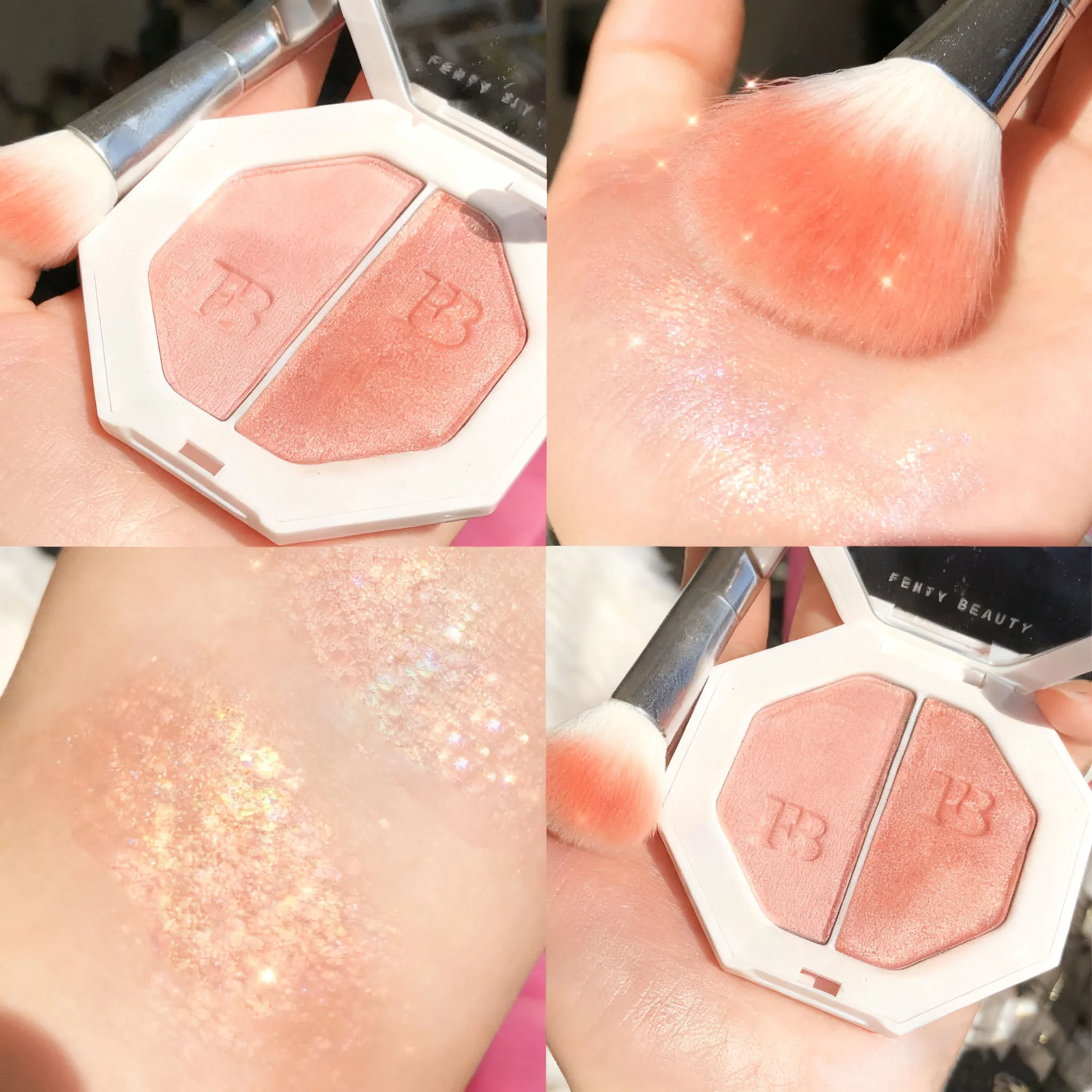 Fenty Beauty Diamond Star Highlight Plate How Many Carats Rose Rave Highlighter Trophy Wife Wattabrat Idol Same Contour Stick - Image 4