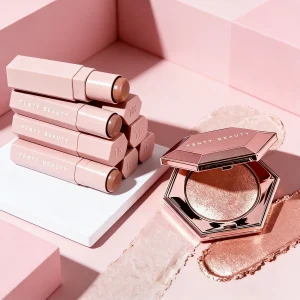 Fenty Beauty Multi-color Contour Stick Concealer Facial Matte 3D Diamond Highlight Non Fading Water Gloss Lip Glaze Gloss Makeup