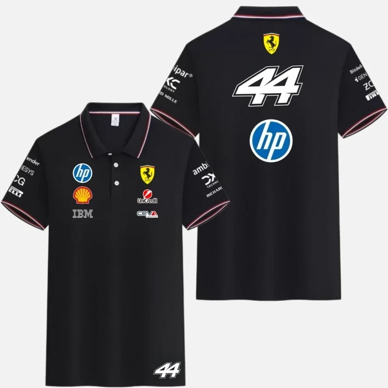 Ferrari 2026 Leclerc Hamilton Driver with Number Polo Shirt, Forze Ferrari 16 and 44 Must-Have Polo for Fans. - Image 4