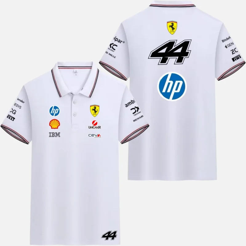 Ferrari 2026 Leclerc Hamilton Driver with Number Polo Shirt, Forze Ferrari 16 and 44 Must-Have Polo for Fans. - Image 5