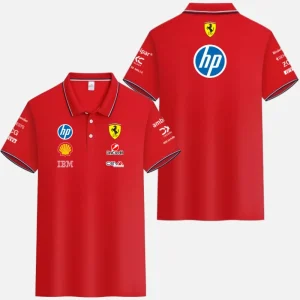 Ferrari 2026 Leclerc Hamilton Driver with Number Polo Shirt, Forze Ferrari 16 and 44 Must-Have Polo for Fans.