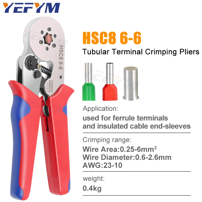 Ferrule Crimping Tool HSC8 6-4/6-6 Electrical Crimper Plier For Wire End Crimp Tube Terminals Electrical Circuit Repair - Image 3