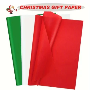 Festive 3 Colors Tissue Paper: Red, Green, White - Perfect for Gift Bags, Christmas, Halloween, Thanksgiving, Birthday, And Holi