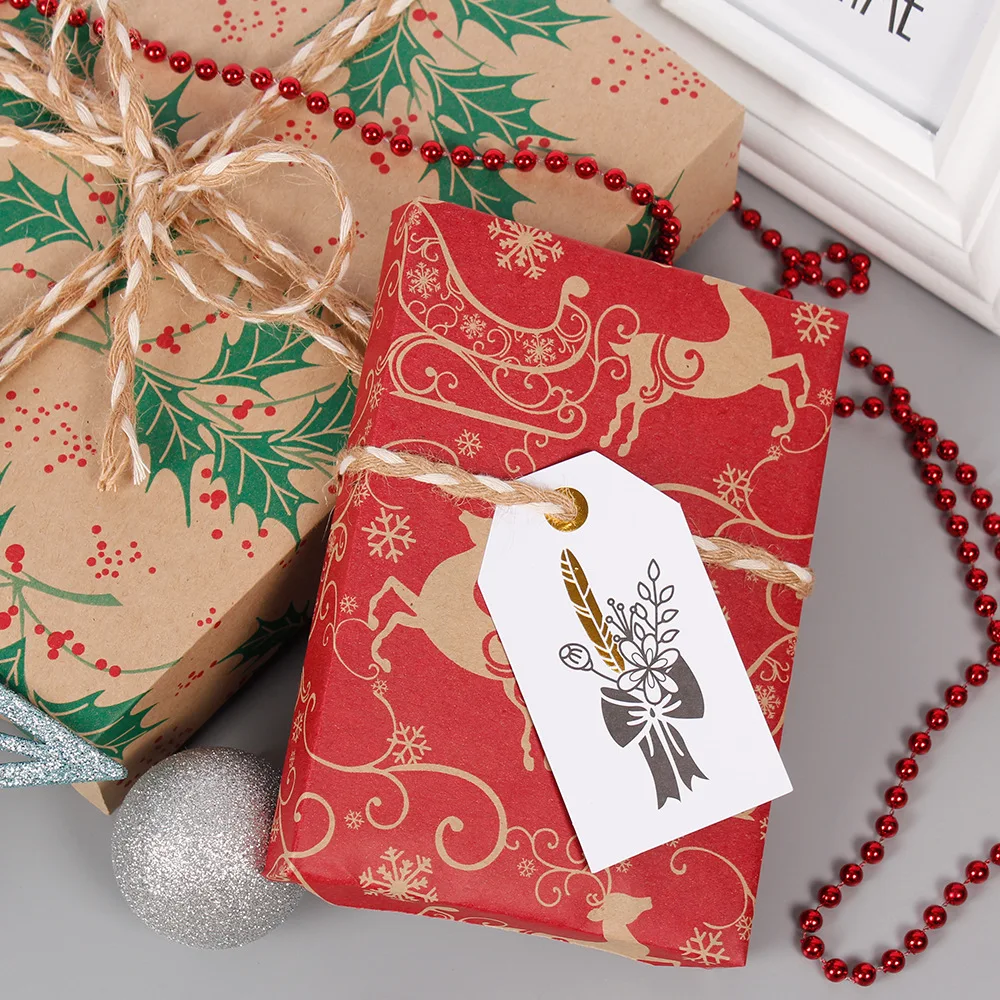 Fold 50*70cm Christmas Wrapping Paper Wedding Green Decoration Gift Wrap Artware Kraft Packing Paper Vellum Paper Origami Paper - Image 2