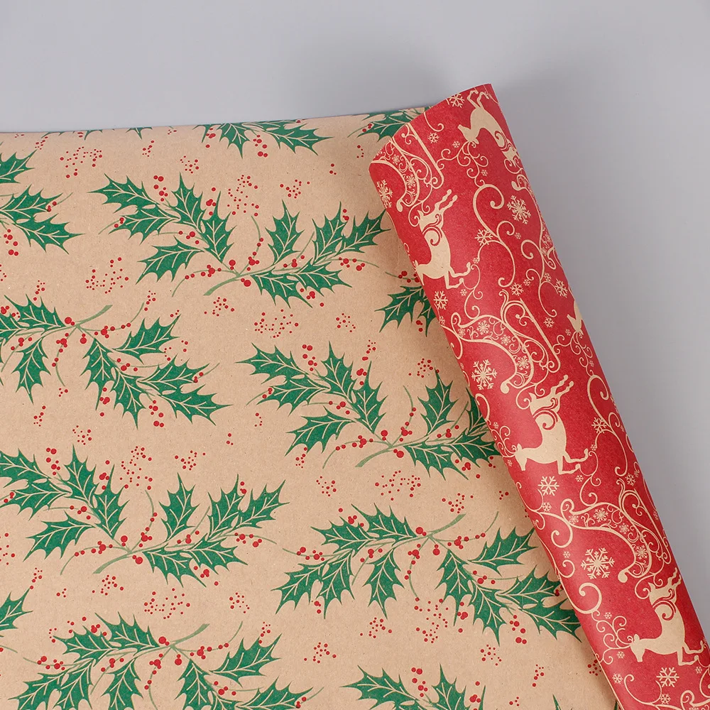 Fold 50*70cm Christmas Wrapping Paper Wedding Green Decoration Gift Wrap Artware Kraft Packing Paper Vellum Paper Origami Paper - Image 5