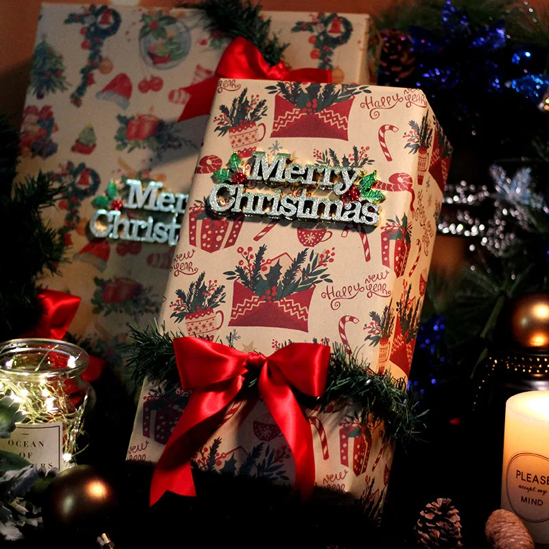 Fold 50*70cm Christmas Wrapping Paper Wedding Green Decoration Gift Wrap Artware Kraft Packing Paper Vellum Paper Origami Paper - Image 4