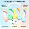 Foldable Over Ear Bluetooth 5.0 Headphones Macaron Color Wireless Stereo Headset With Microphone Noise Reduction Music Earphones