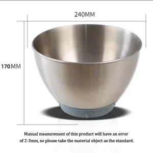 For Kenwood KHC29 Prospero Metal Robot Bowl, for KHC29 Mixing Bowl, Stainless Steel Bowl Chef Elite Food Processor Accessories