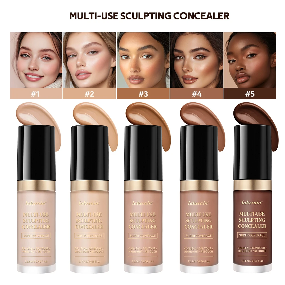 Long-lasting Coverage Concealer Matte Foundation Multi-Use Cream Oil Free Highlight and Retouch Face Makeup Products for Women - Image 6