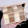 Four Colors Highlighting & Contouring All-in-One Palette with Mirror Matte Highlighting Shadow Nose Shadow Contour Palette