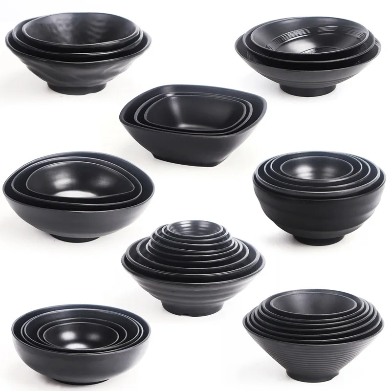 Frosted Melamine Ramen Bowl Imitation Porcelain Large Noodle High Temperature Resistance Bowl Salad Soup Bowl Fast FoodTableware - Image 2