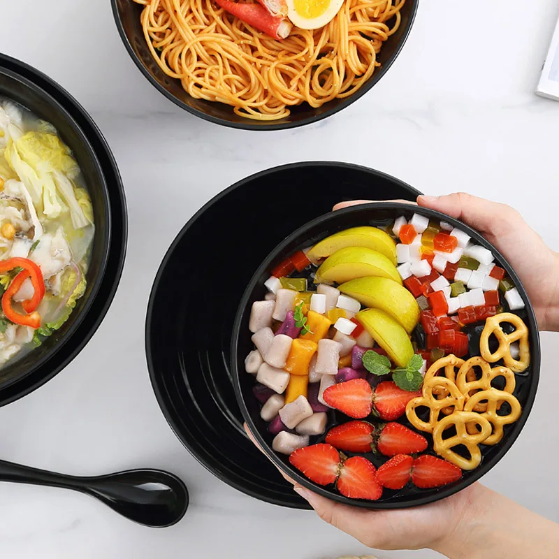 Frosted Melamine Ramen Bowl Imitation Porcelain Large Noodle High Temperature Resistance Bowl Salad Soup Bowl Fast FoodTableware - Image 5