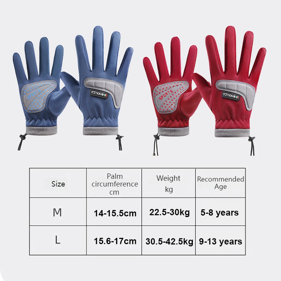 GTUBIKE Kids Winter Gloves Thicken Plus Velvet Cycling Riding Mittens Warm Waterproof Children Bicycle Gloves for Boys Girls - Image 2