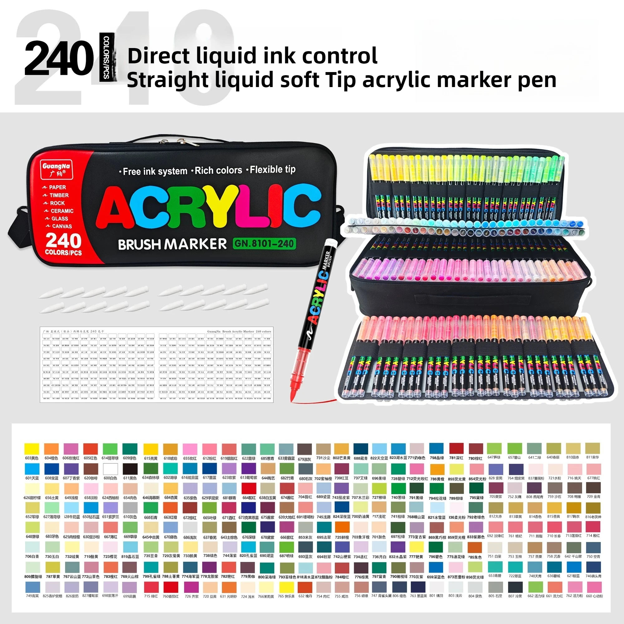 GUANGNA 12-360 Colors Set Acrylic Paint Pens Pencil Brush Markers Pen Rock Painting Christmas DIY Art Supplies Stationery - Image 2