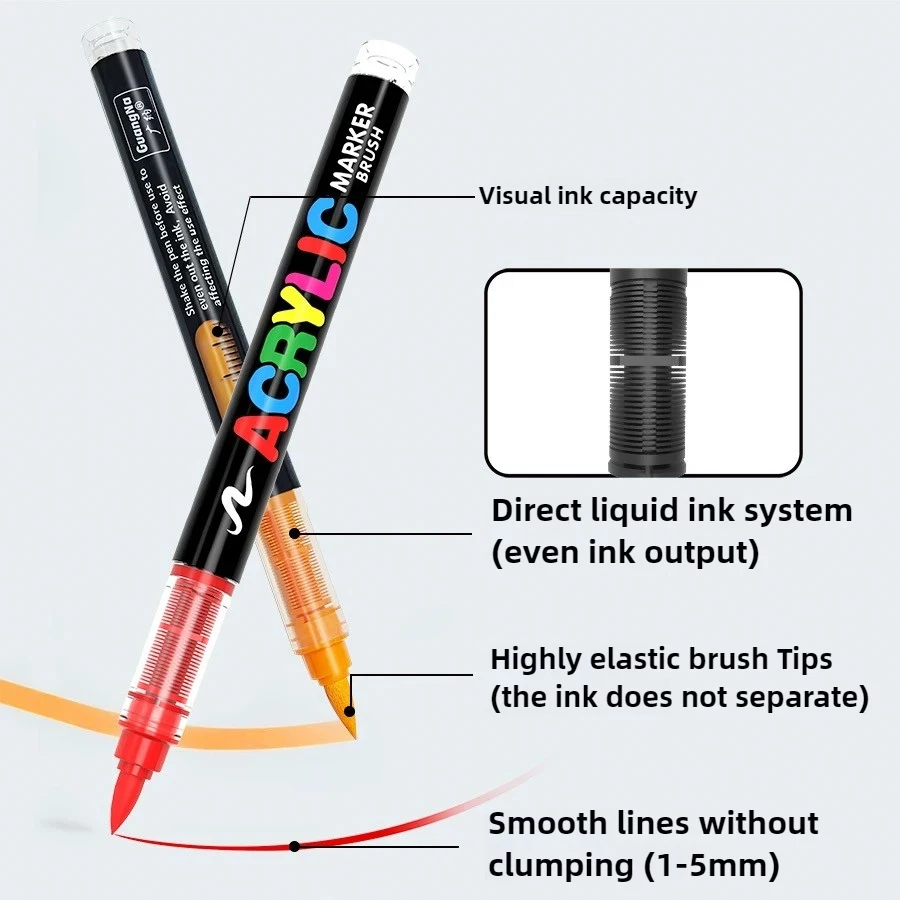 GUANGNA 12-360 Colors Set Acrylic Paint Pens Pencil Brush Markers Pen Rock Painting Christmas DIY Art Supplies Stationery - Image 4