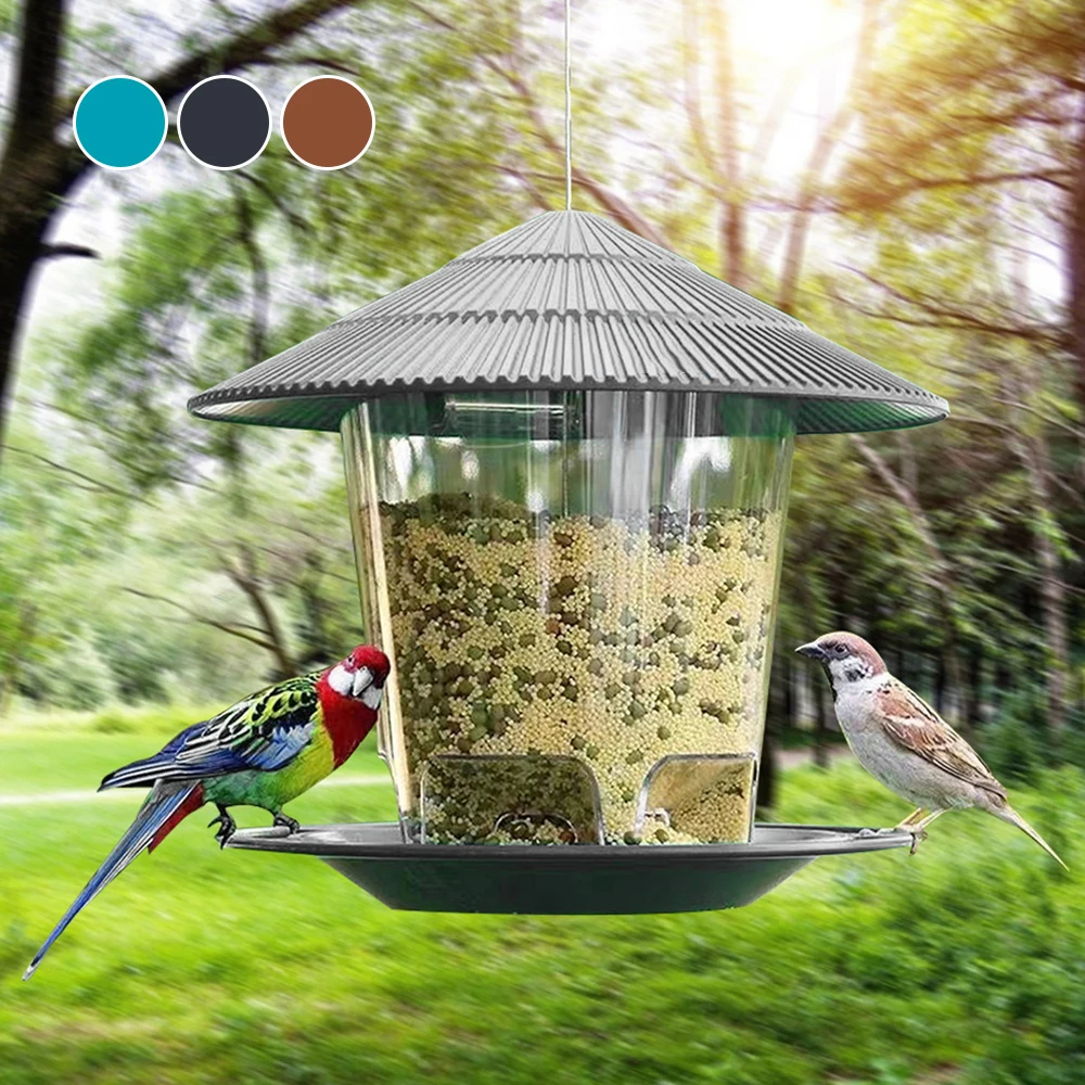 Garden Gazebo Hanging Wild Bird Feeder Outdoor Container With Hang Rope Pet Bird Feeding House Type Bird Feeder New Dropshipping - Image 2
