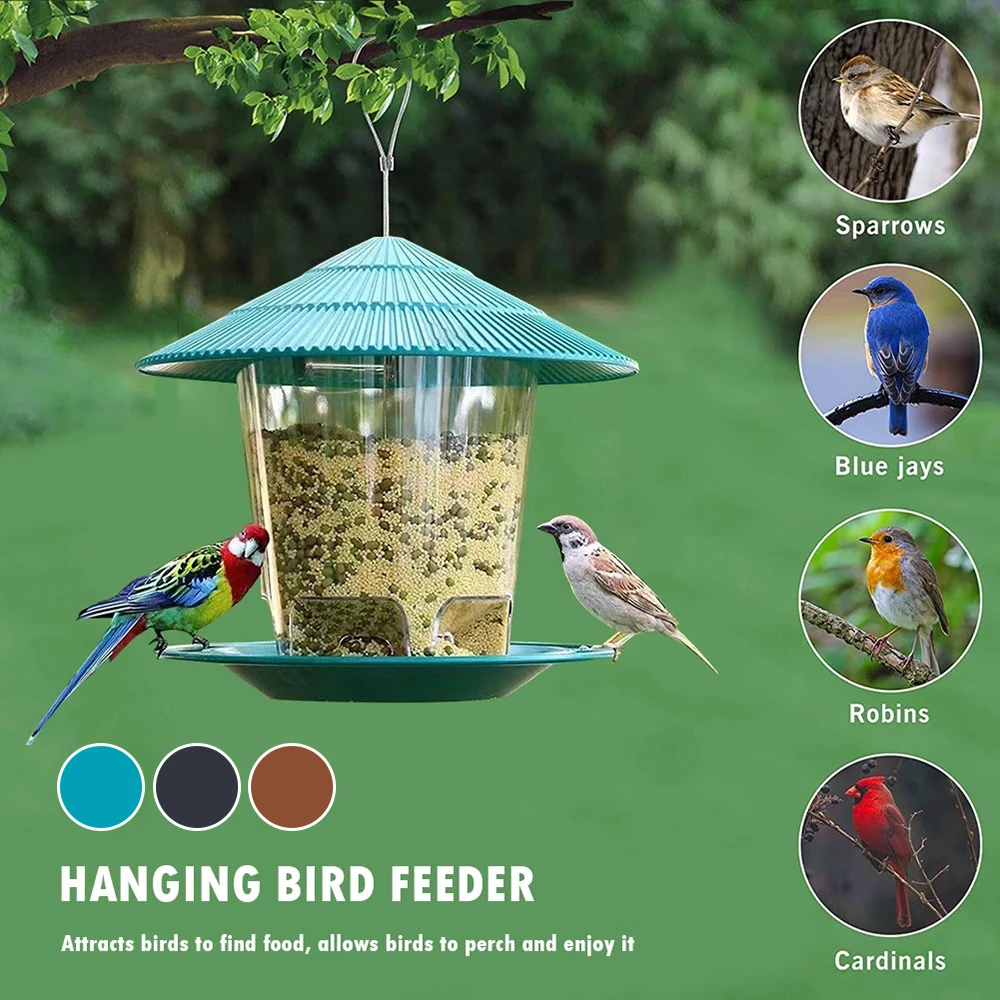 Garden Gazebo Hanging Wild Bird Feeder Outdoor Container With Hang Rope Pet Bird Feeding House Type Bird Feeder New Dropshipping - Image 4