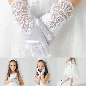 Gloves Children's Wedding Dress Princess Skirt Accessories Stage Gloves Wedding Gloves Full Finger Mittens Princess Gloves