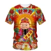 God of Wealth 3D Print Chinese New Year Graphic T-shirts Men T-Shirt Street Casual Role-Play Parent-Child Short Sleeve Top 2026