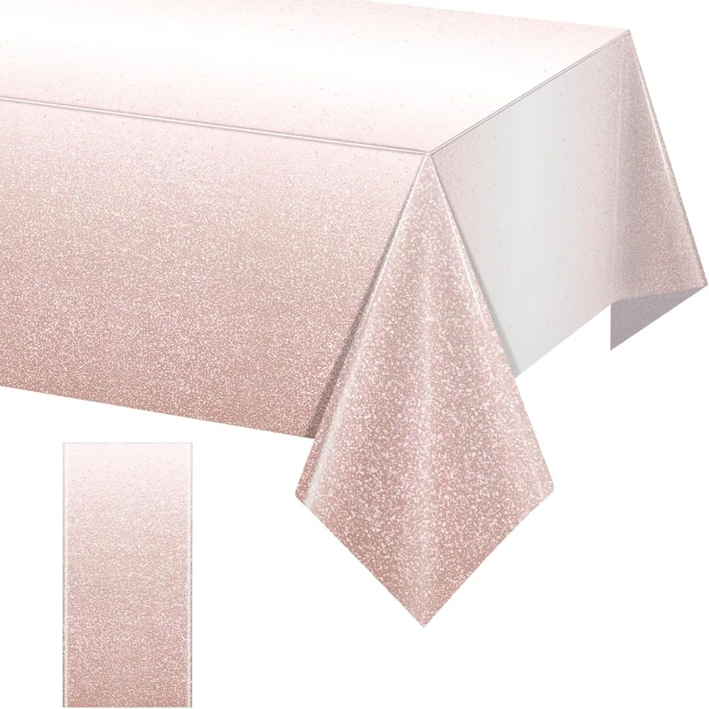 Gradient Pastel Plastic Tablecloth Waterproof Party Supplies Rectangle Table Cover Party Decoration Disposable Table Cloth