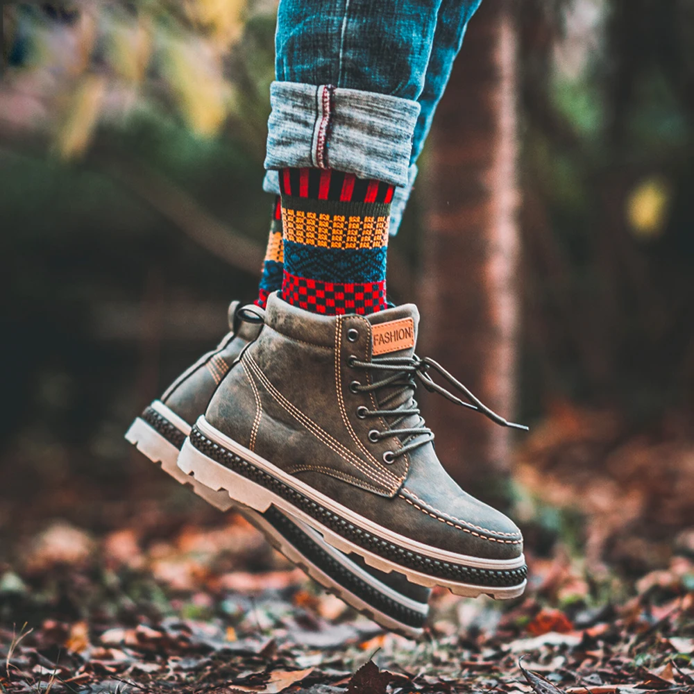 HSS Brand 5 Pairs Winter Men's Socks Thicken Sheep's Wool Socks Warm Men Retro Style Colorful Fashion Man Socks For Snow Boots - Image 6
