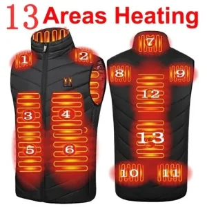 HV-13 Heated Vest 13 Heating Areas Oversized Women Men Winter Vest Self Heating Vest Usb Electric Thermal Vest Jacket Outdoor