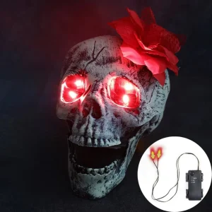 Halloween Led Glowing Eyes with Timer Light Up Props for Skulls Skeleton Eyes Horror DIY Eyes for Masks Pumpkins Halloween Decor