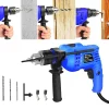 Hammer Drill 240V for Wood Metal Concrete, 850W Corded Electric Impact Drill 3000rpm Variable Speed, 2 in 1 with 360° Rotating