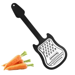 Handheld Fruit Grater Stainless Guitar Shape Metal Cheese Grater Comfortable Grip Kitchen Grater Fruit Pulp Crusher Gadgets