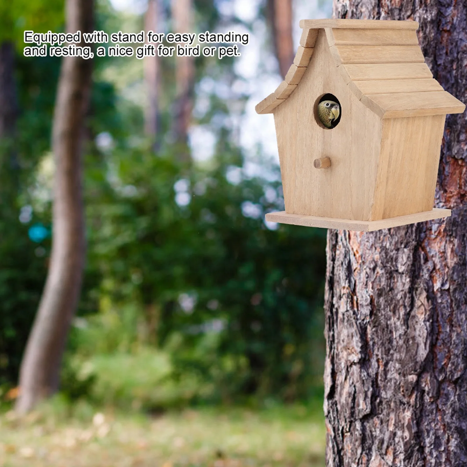 Hanging Bird House Wood Bird House Breeding Box Hanging Bird House Pet Supplies for Parrots Budgerigar Small Birds - Image 5