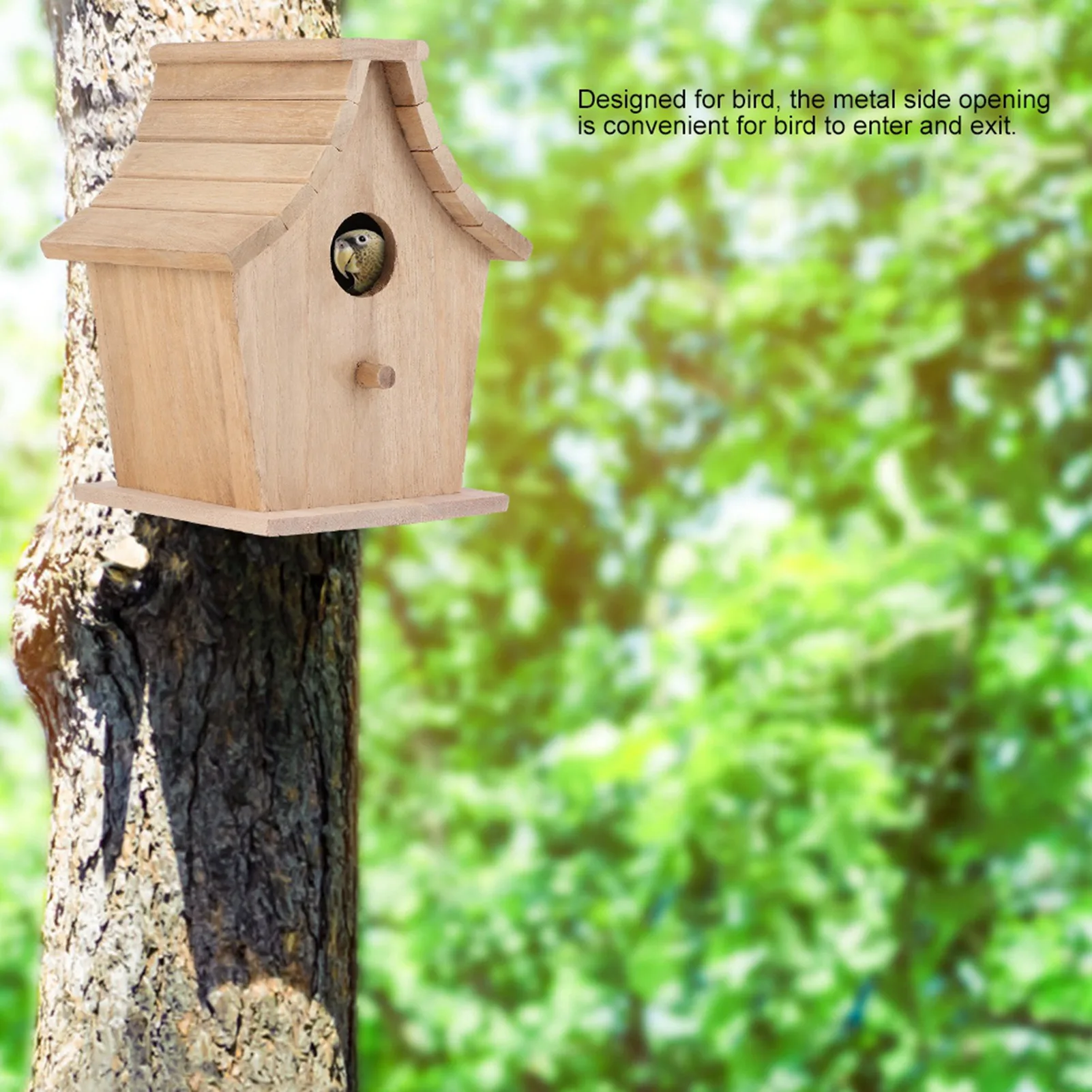 Hanging Bird House Wood Bird House Breeding Box Hanging Bird House Pet Supplies for Parrots Budgerigar Small Birds - Image 4