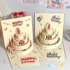 Happy Birthday Card Christmas Gift Card 3d Birthday Cake Pop-Up Greeting with Envelope Christmas Invitation Cards