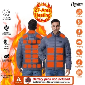 Heated Jacket 4 Control 27 Zone Men Women Warm Heating Jacket Winter Thick Skiing Heated Warm Coat (Not Included The Power Bank)