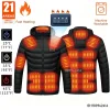 Heated Jacket Men Women 2/9/21 Areas USB Self Heated Clothing Washed Winter Warm Coats Skiing Camping Hiking Thermal Jacket
